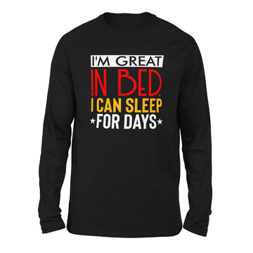 I'm Great In Bed, I Can Sleep For Days Men/Unisex Drop Shoulder Sweatshirt in Black color